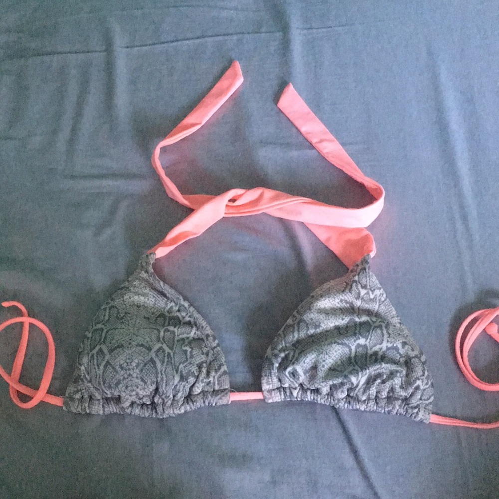 Snakeskin Hot pink bikini top